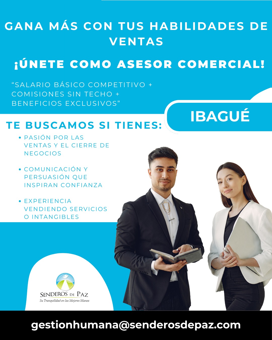 Senderos de Paz Facebook ad: OPORTUNIDAD LABORAL PARA TI