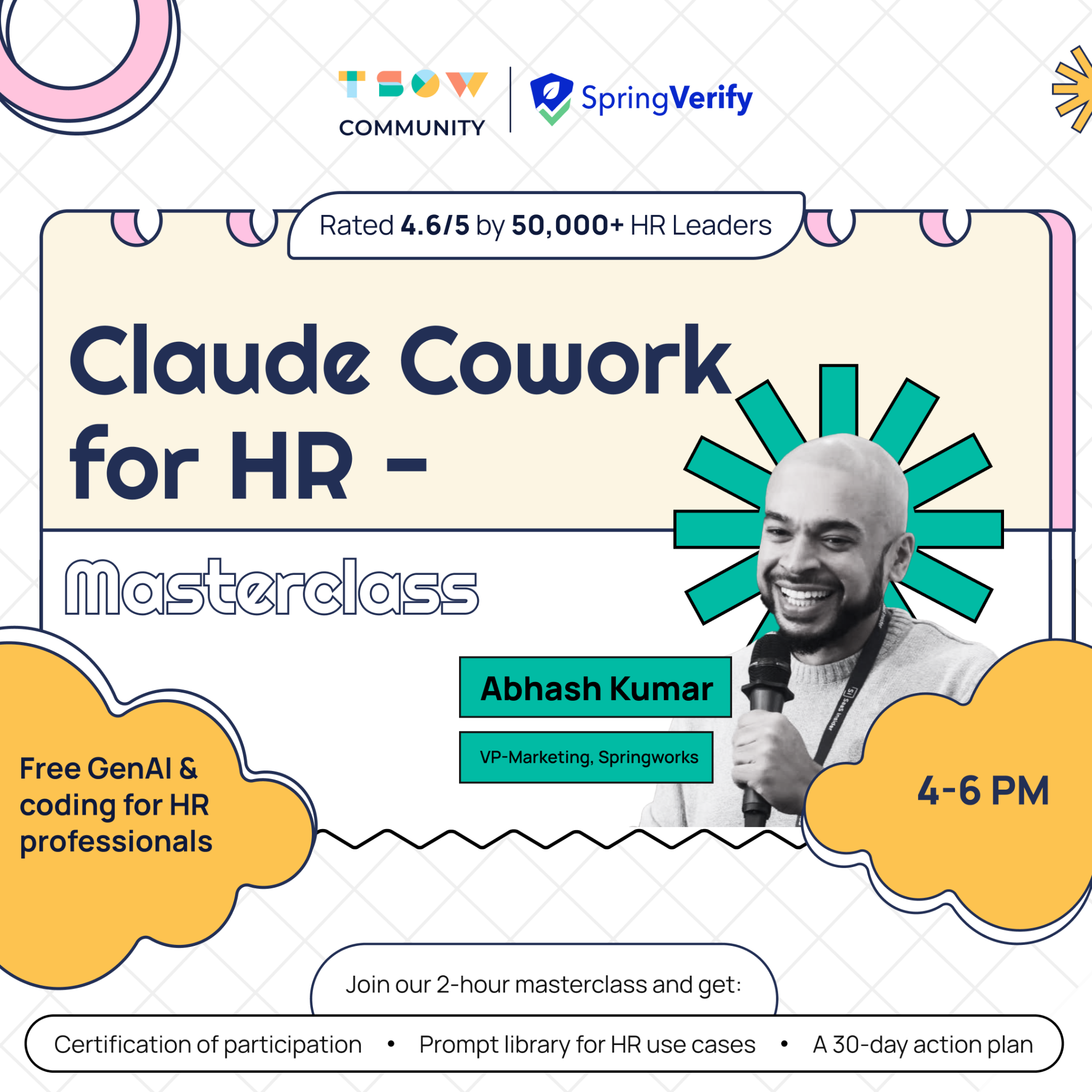 Springworks Facebook ad: Advanced Claude Cowork for HR Professionals