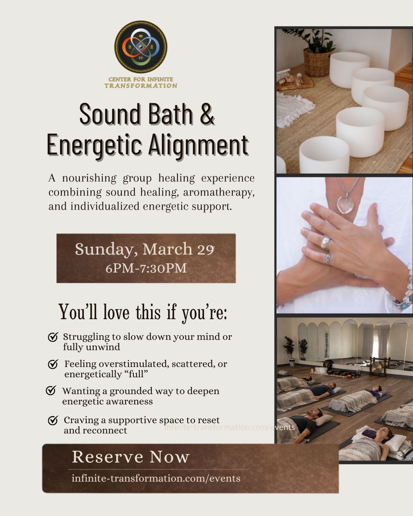 Center For Infinite Transformation Facebook ad: Group Healing Experience