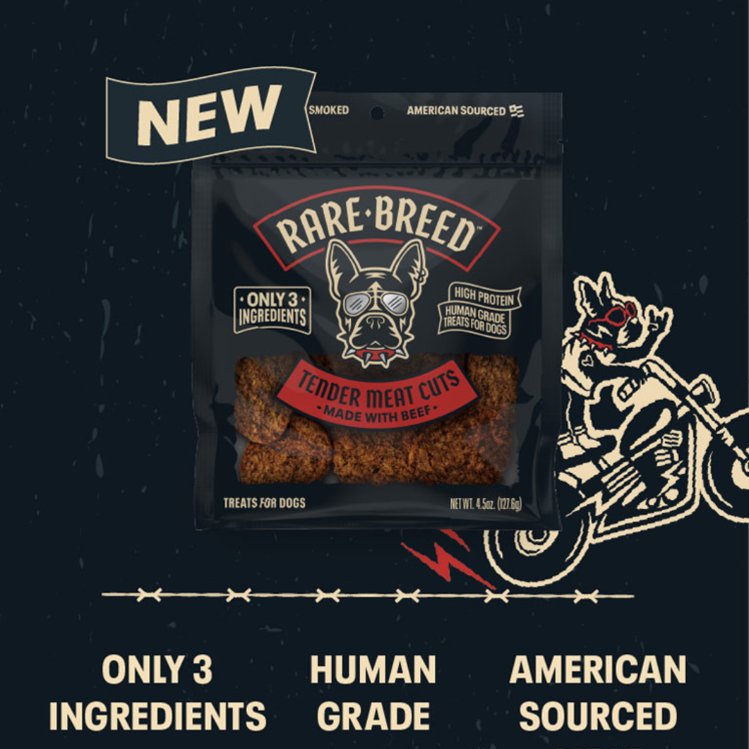 Rare Breed Facebook ad: ONLY 3 INGREDIENTS, HUMAN-GRADE, AMERICAN-SOURCED
