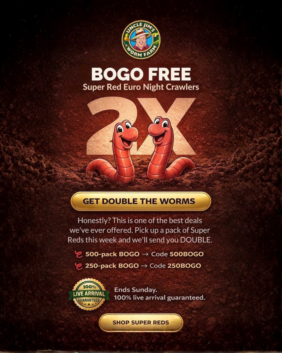 Uncle Jim's Worm Farm Facebook ad