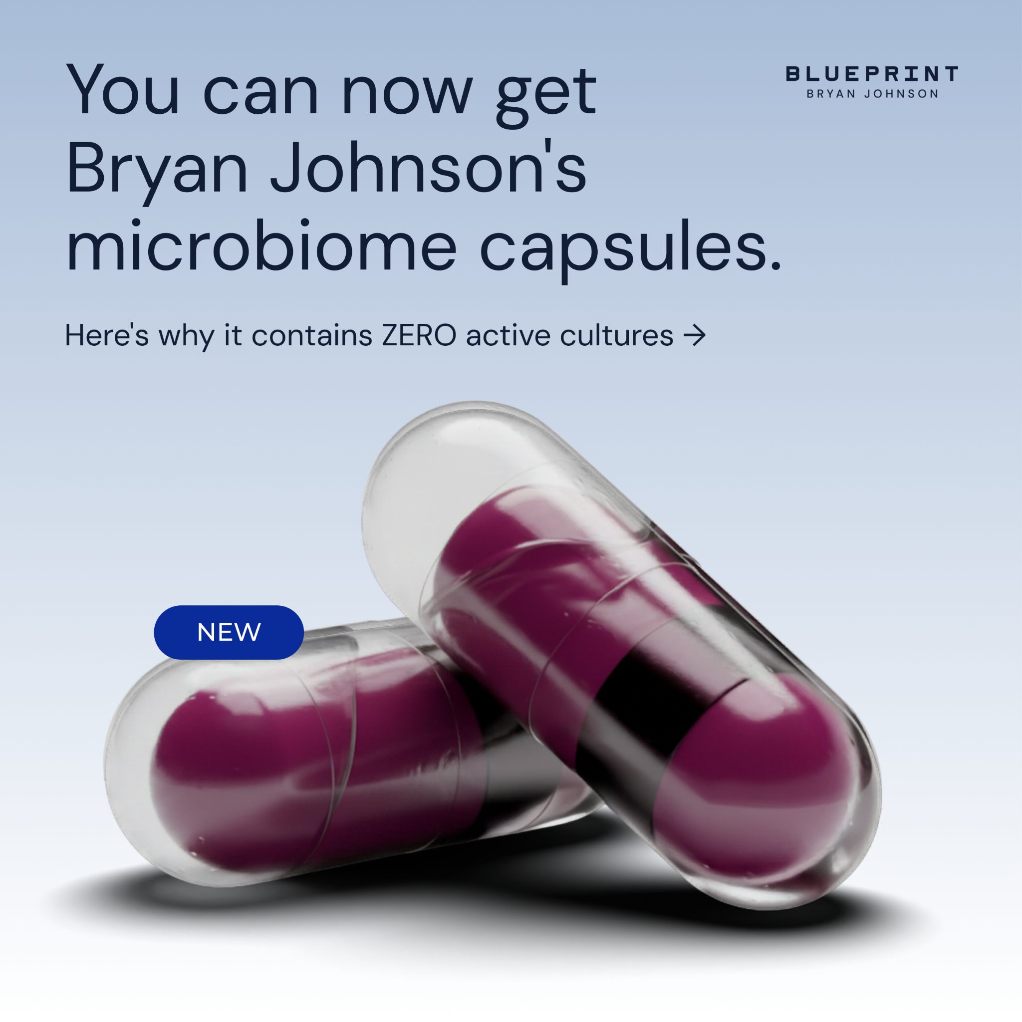 Blueprint Longevity Facebook ad: Add a POSTbiotic to your protocol.