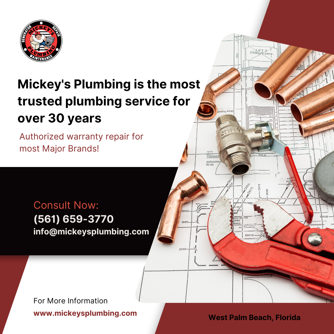 Mickey's Plumbing Facebook ad: Call us! 561-659-3770