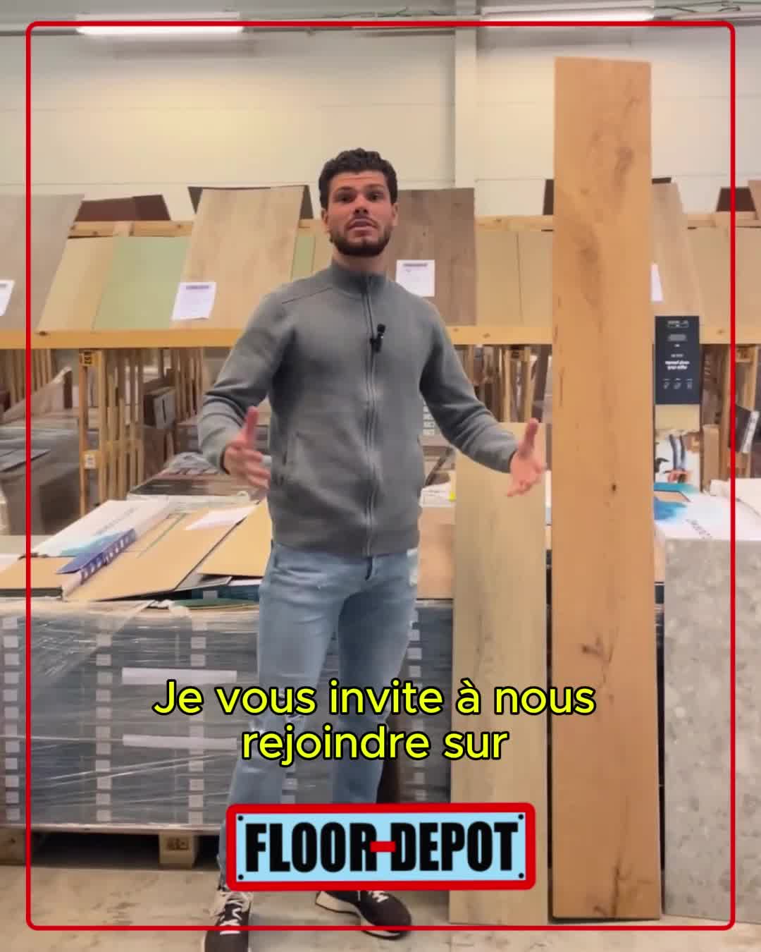 Floor-Depot Facebook ad: Achetez ici avec une réduction jusqu'à -70%
