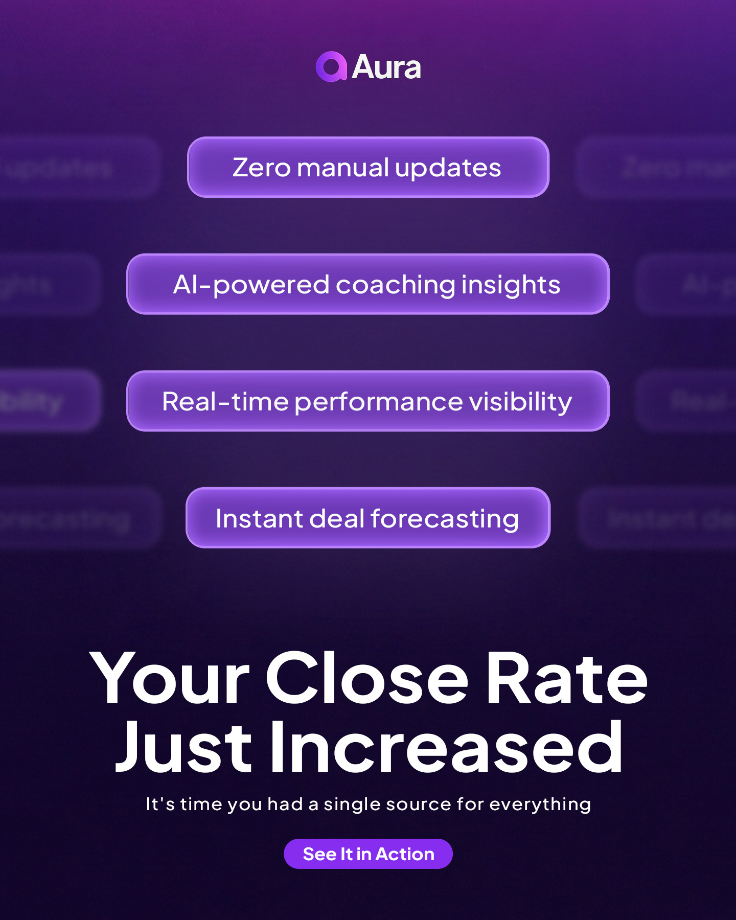 Aura AI Facebook ad: Double Your Close Rate: Aura AI