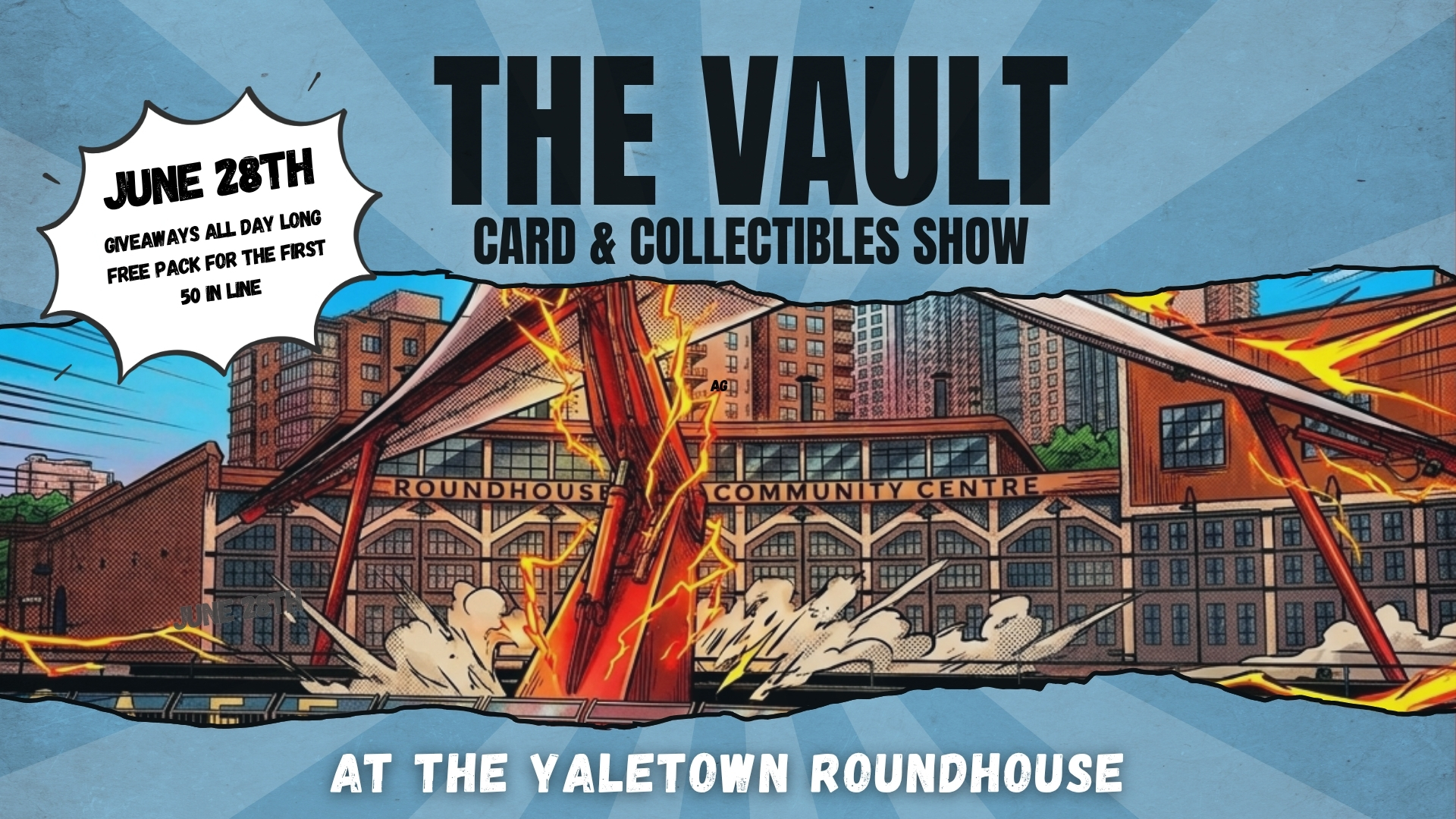 The Vault Card Show Vancouver Facebook ad: The Vault Card Show, Yaletown Roundhouse