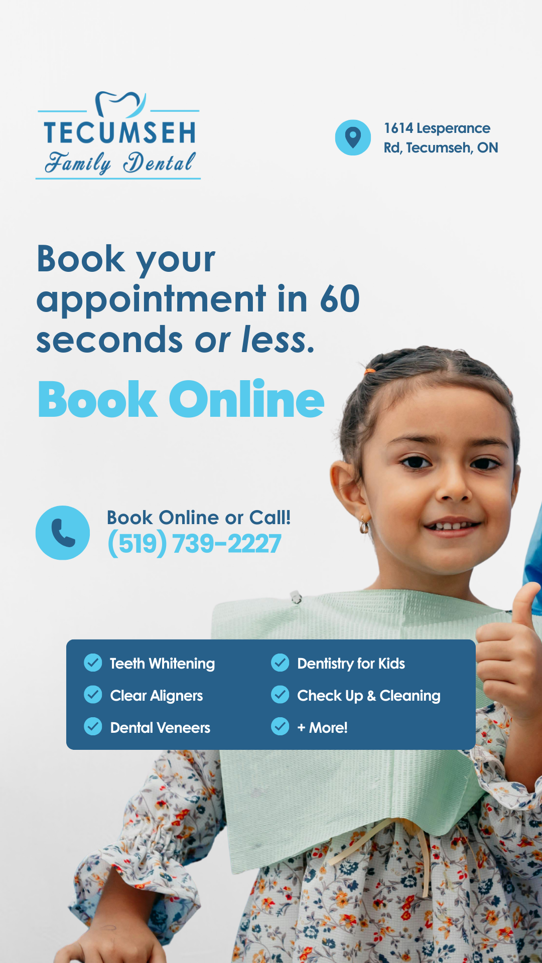 Tecumseh Family Dental Facebook ad from Jan 1, 2026