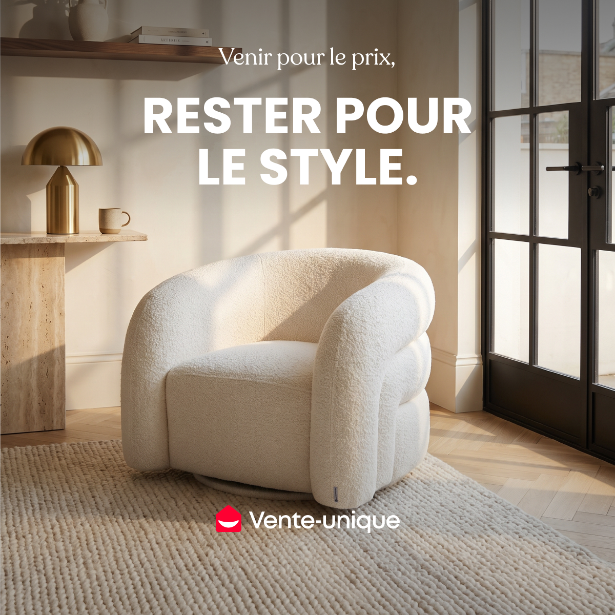 Vente-unique.com Facebook ad: L'évidence du style