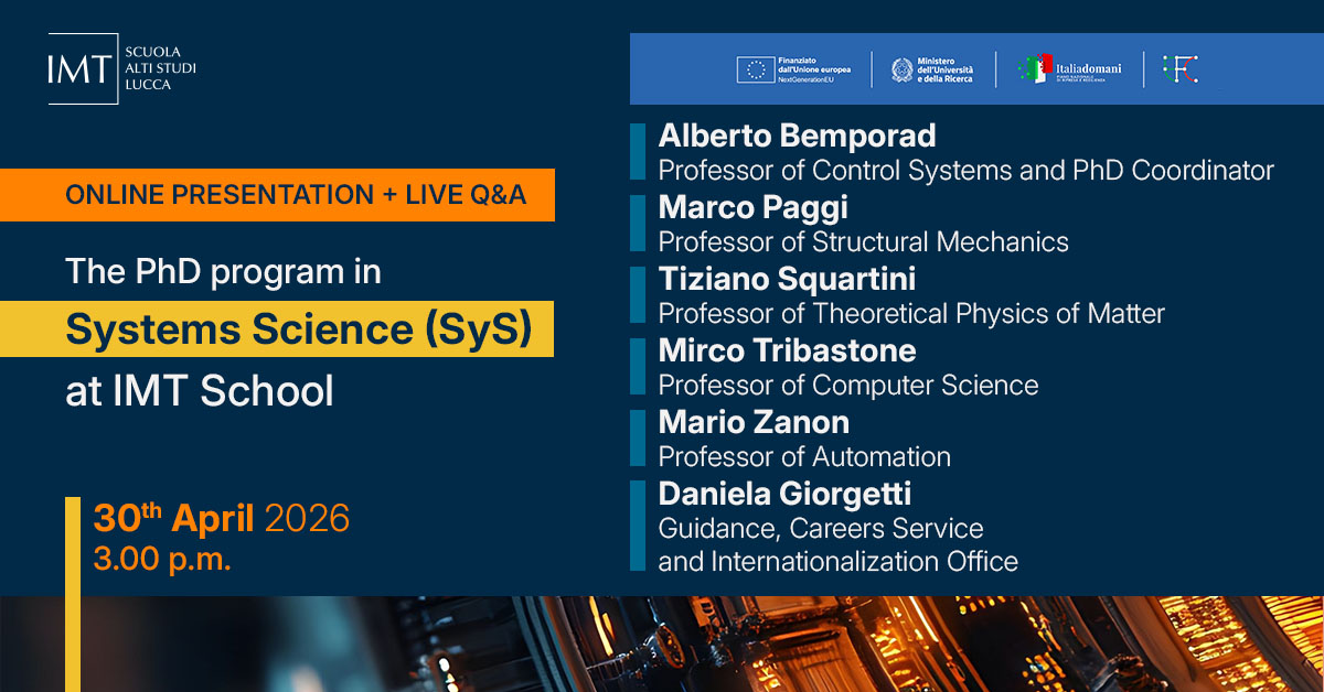 Scuola IMT Alti Studi Lucca Facebook ad from Apr 23, 2026