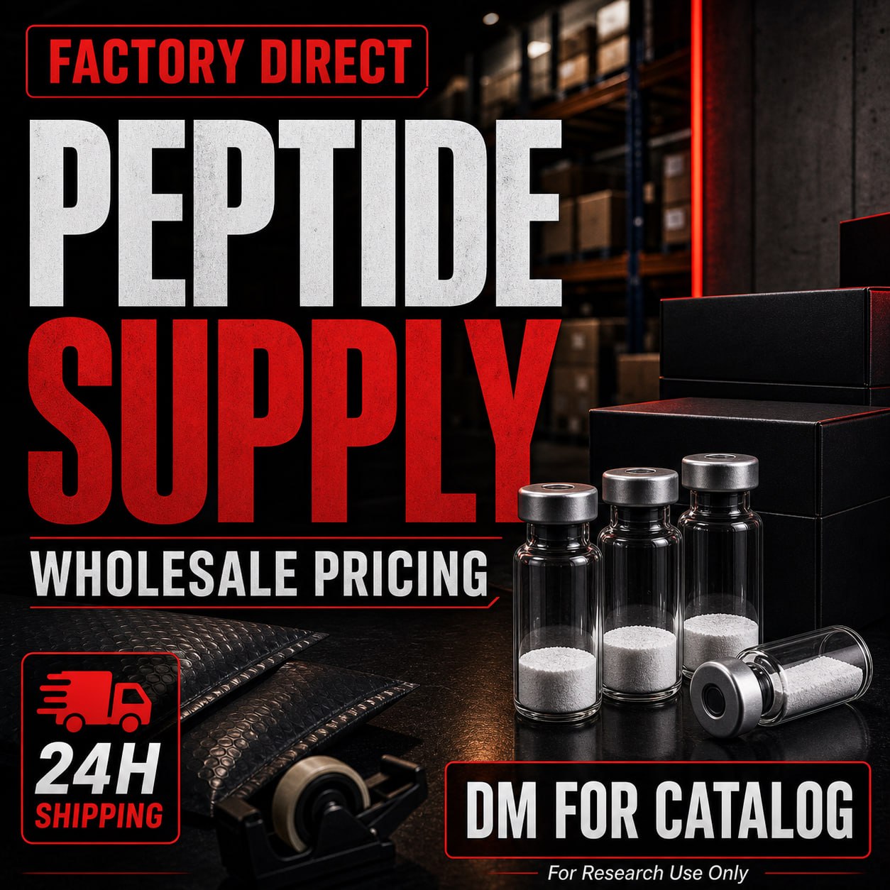 Michael Taylor Facebook ad: Premium Peptides. Direct Prices.