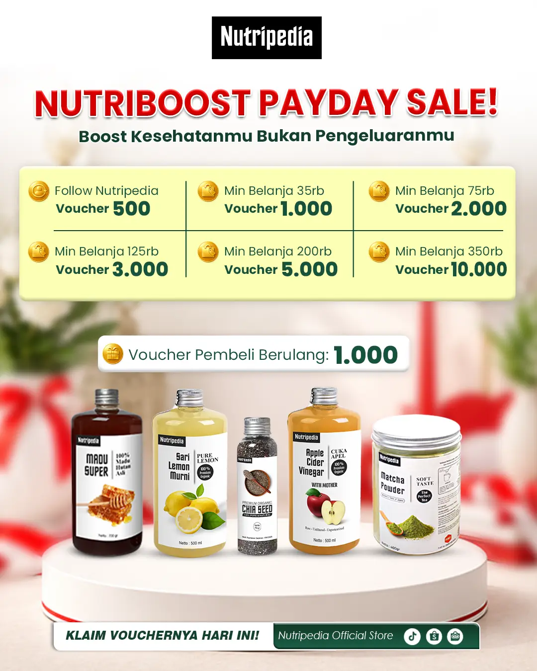 Nutripedia Facebook ad: Klaim Voucher Diskon Suur Lemoen!