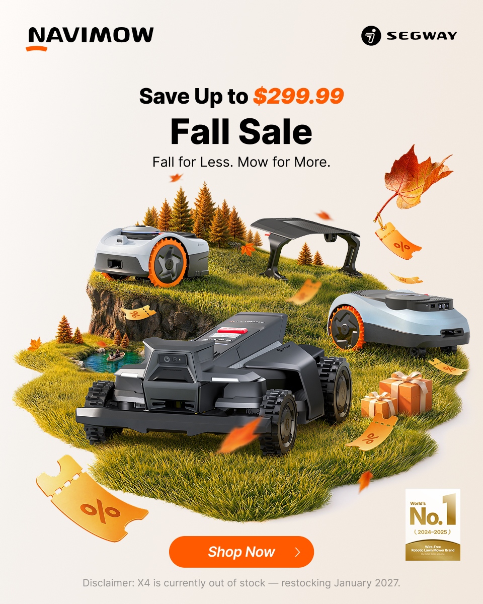 Segway Navimow Facebook ad: Fall Sale: Save Up to $299.99