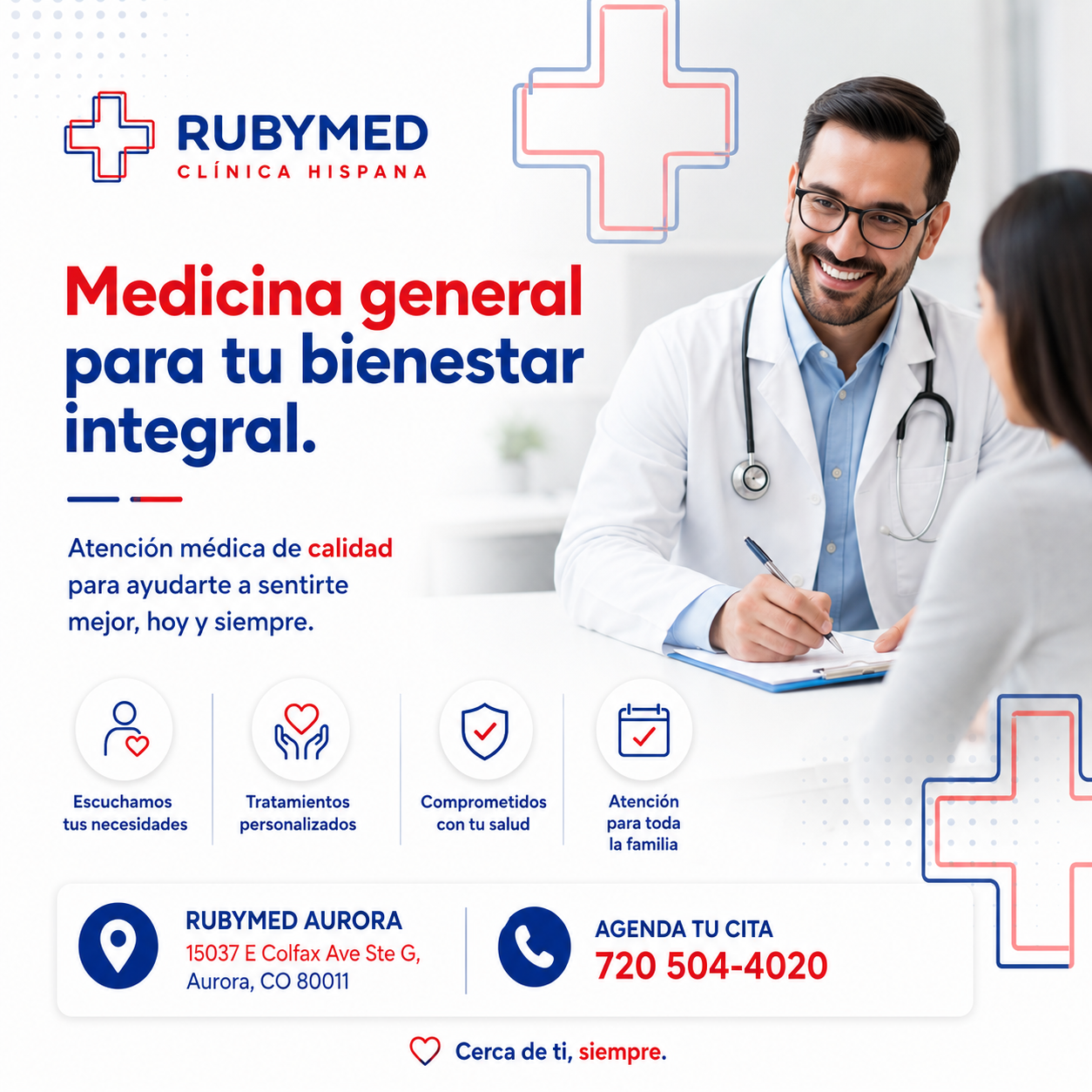 Clínica Hispana Rubymed Facebook ad: Chat with us