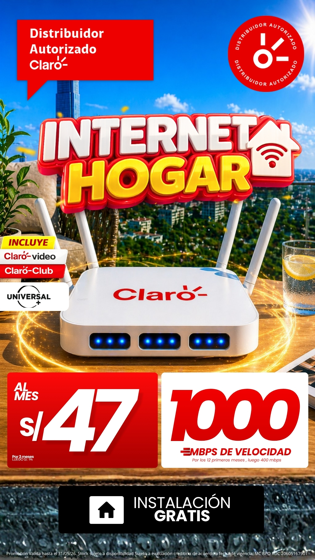 Planes y promociones Internet Ilimitado Fibra Facebook ad from May 5, 2026