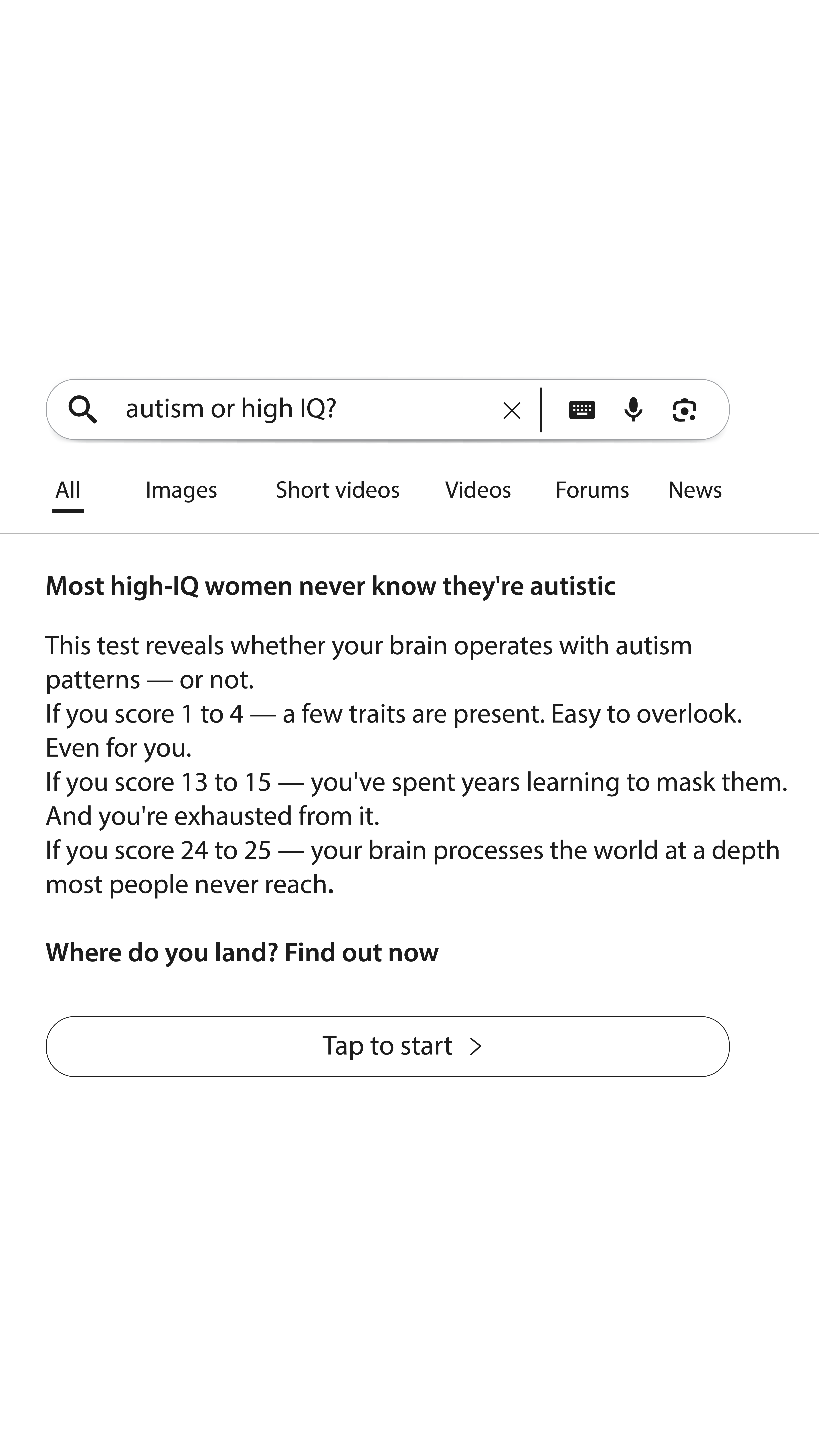 Brain Health Check Facebook ad