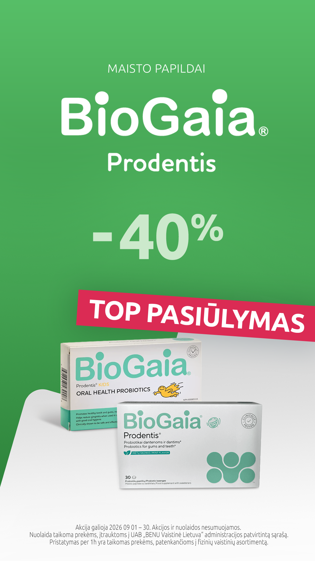 BENU Vaistinė Facebook ad: Apsipirk benu.lt