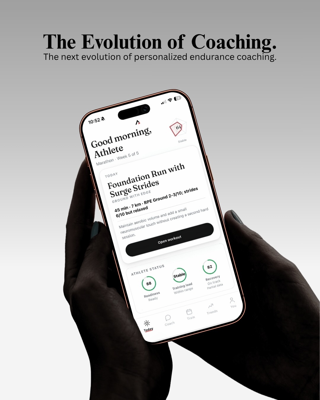 Athlevo Coaching Facebook ad: We’re building an AI coaching system designed around…