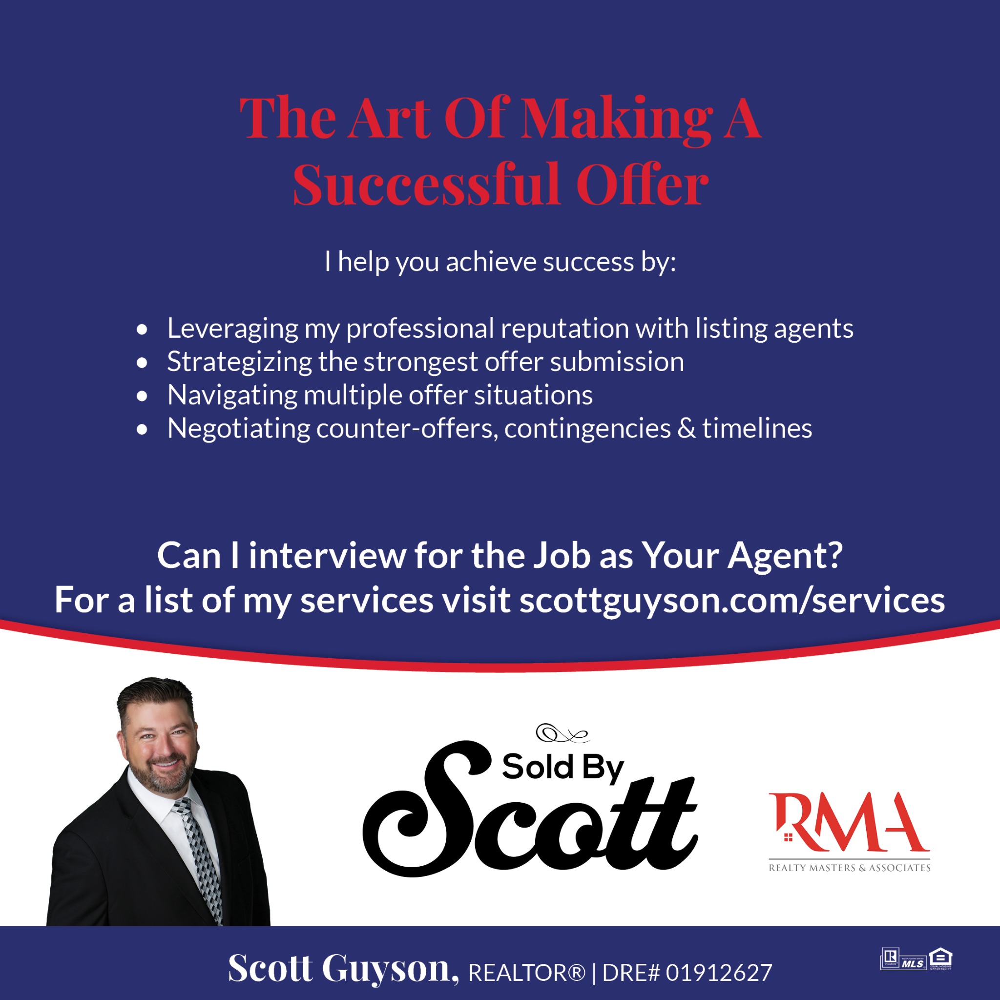 Scott Guyson Real Estate Facebook ad: Message or Call (909) 684-9797
