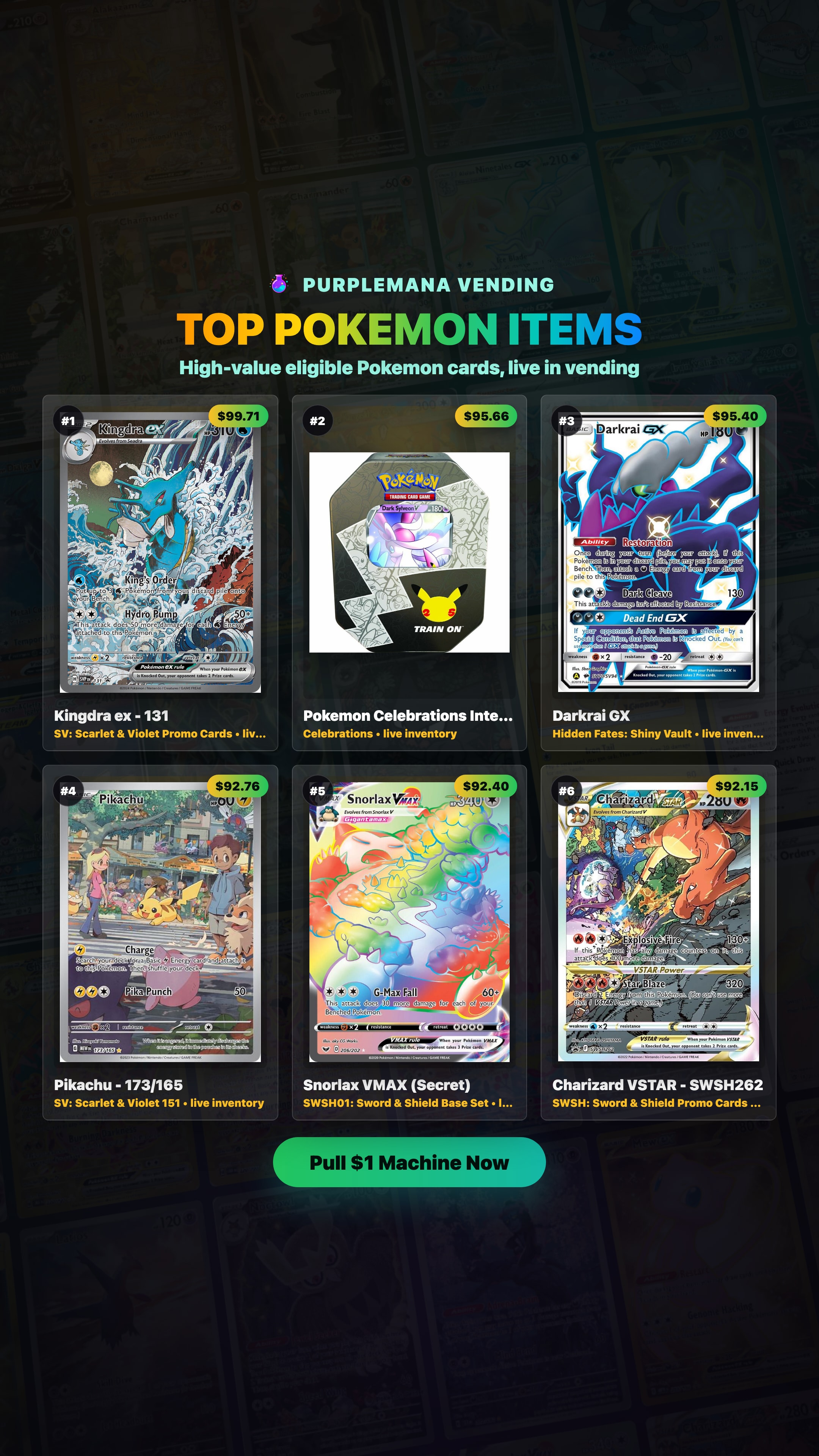Purplemana Facebook ad: Top Pokemon Items