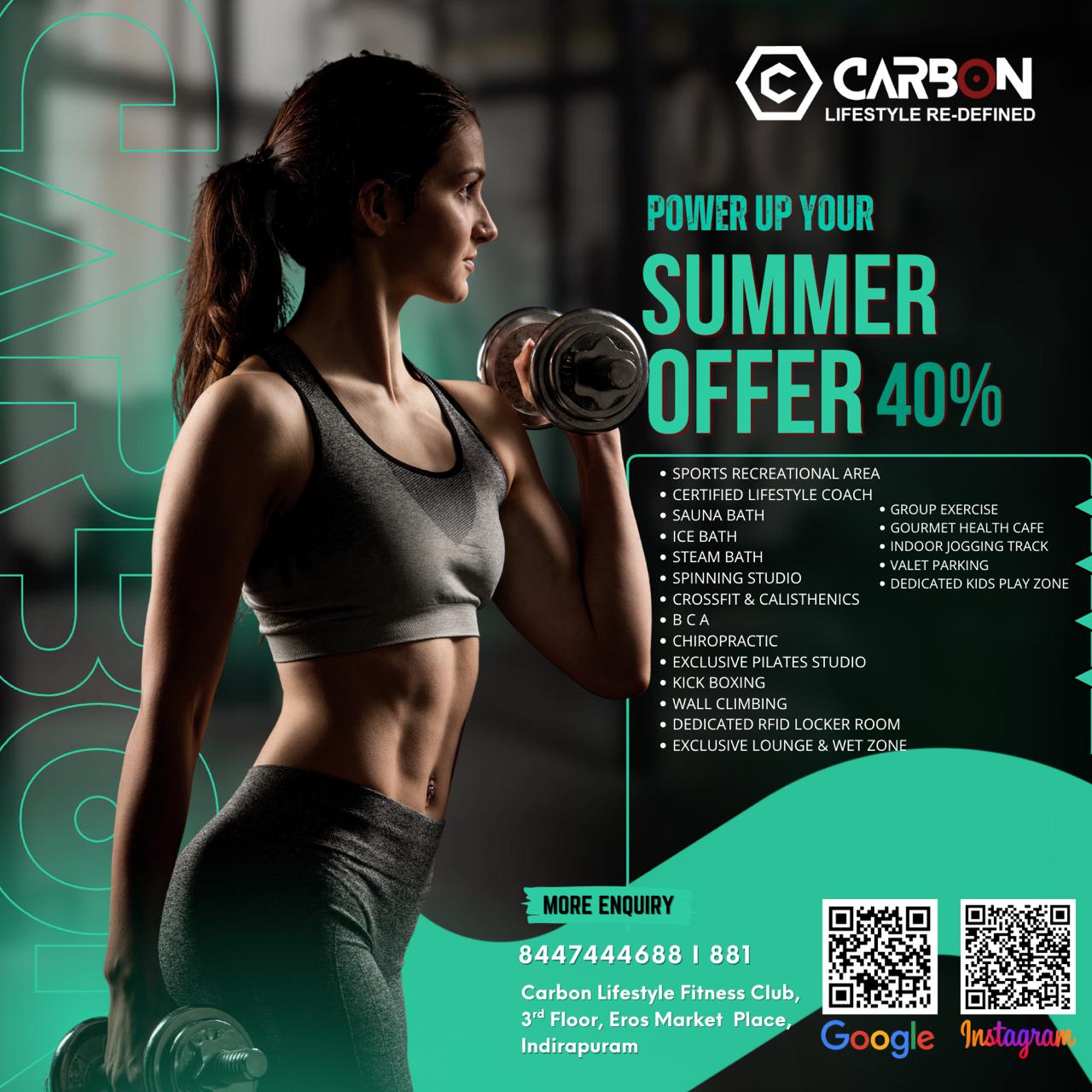 Carbon India Facebook ad: Summer Body 40% Off*