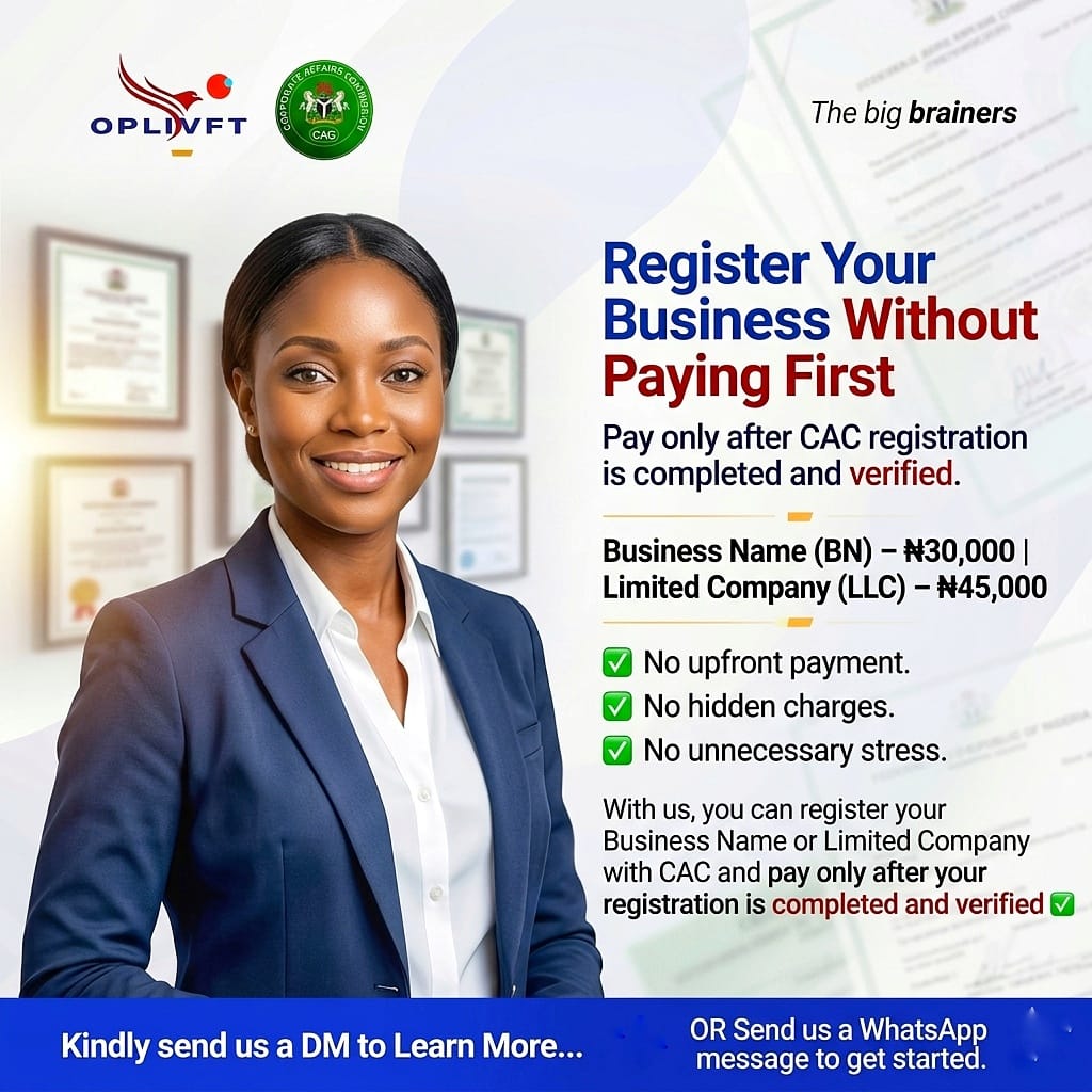 Oplivft Business Development Services Ltd Facebook ad: Kindly send us a DM to