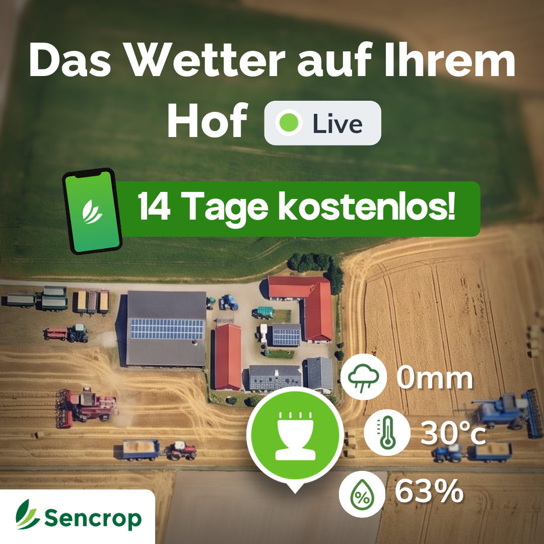 Sencrop Facebook ad: Sencrop 14 Tage lang kostenlos