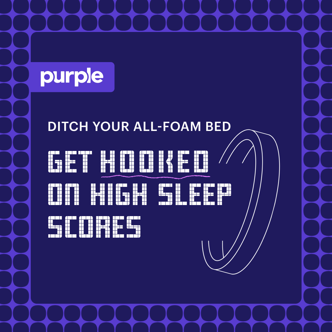 Purple Facebook ad: Ditch your all-foam bed