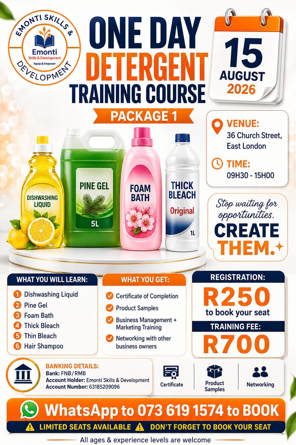 eMonti Skills and Development Facebook ad: KuGompo City/East London