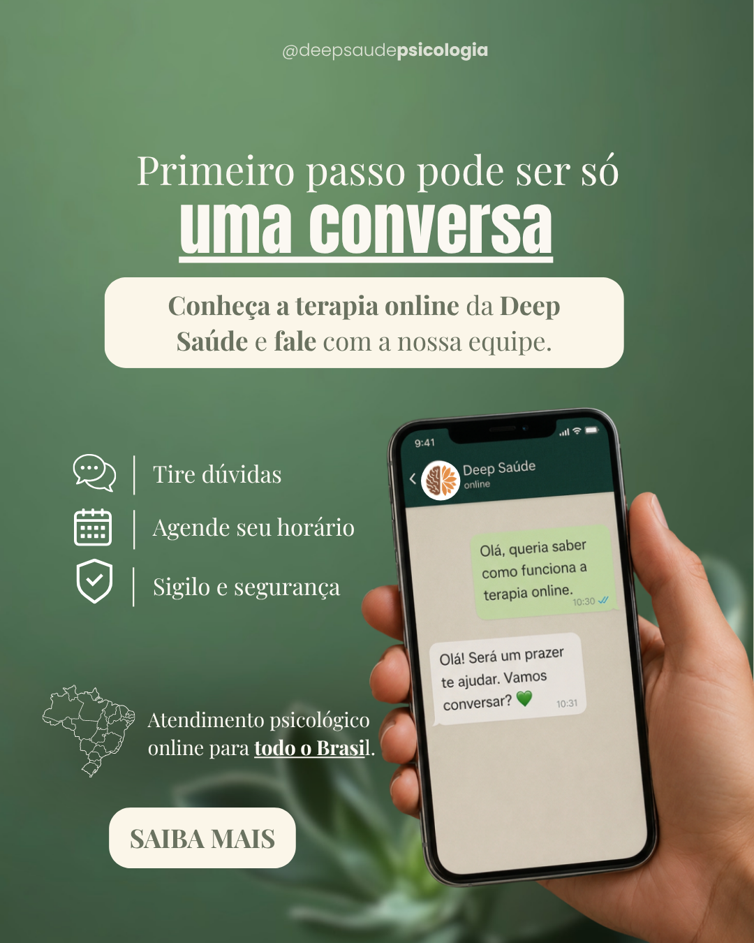 Clínica de Psicologia Online Deep Saúde  Facebook ad