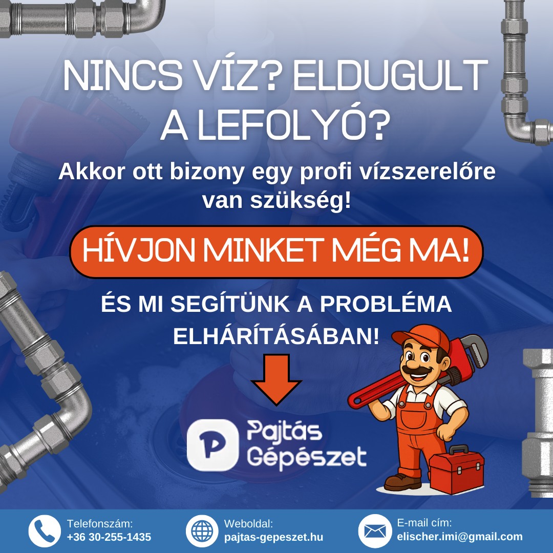 Elischer Imre víz-, gáz-, fűtésszerelés és duguláselhárítás Facebook ad