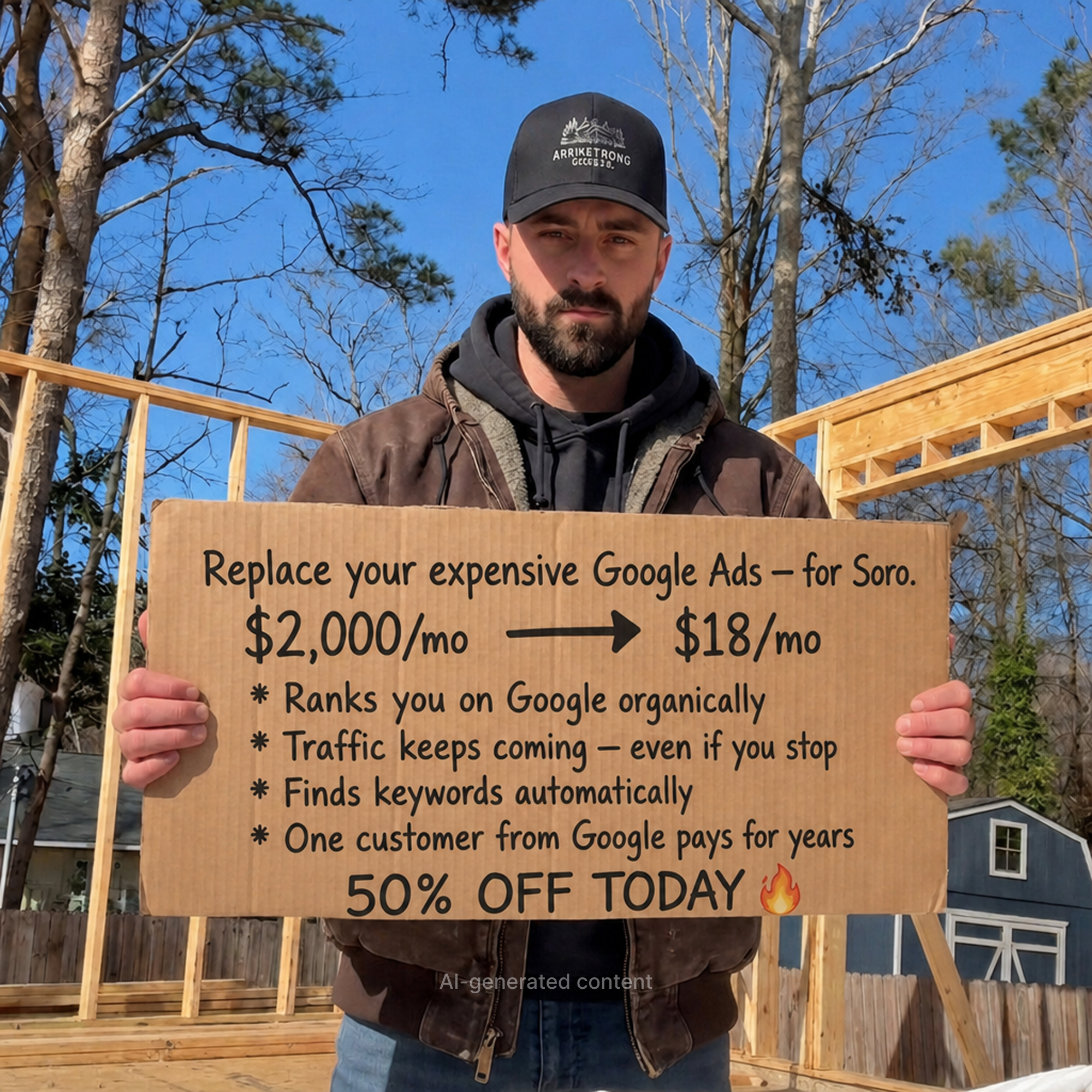 Soro SEO Facebook ad: Rank #1 on Google