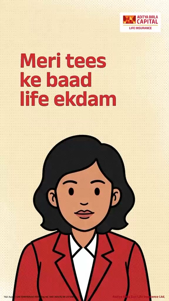 ABC - Aditya Birla Sun Life Insurance Facebook ad: 30s ke baad savings ke saath saath, security…