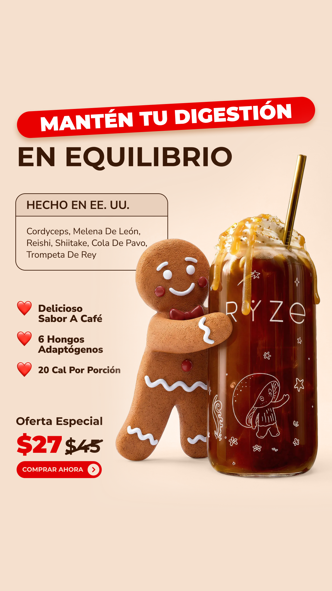 RYZE Superfoods Facebook ad