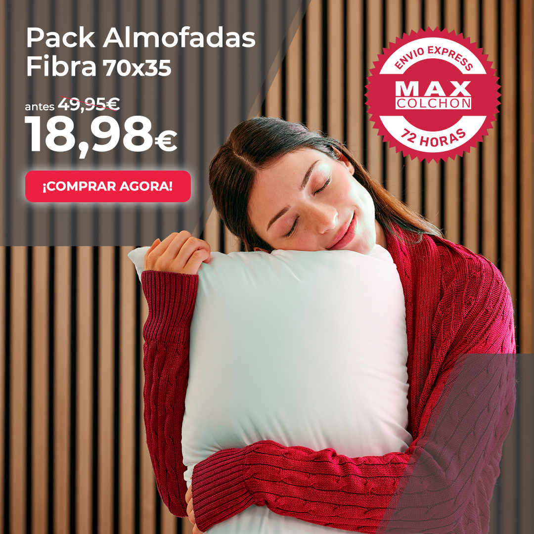 Maxcolchon Portugal Facebook ad: Pack 2 Almofadas Fibra Oferta