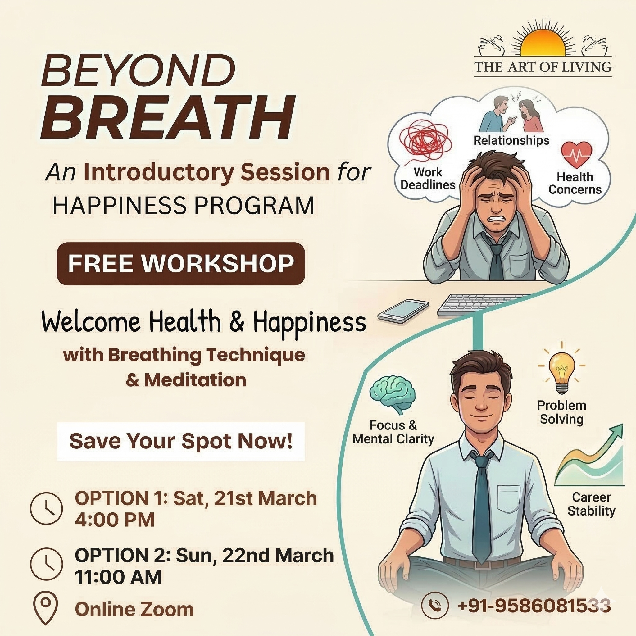 AkashAgarwal23 Facebook ad: Beyond Breath: A Free Introductory Workshop to Art of…