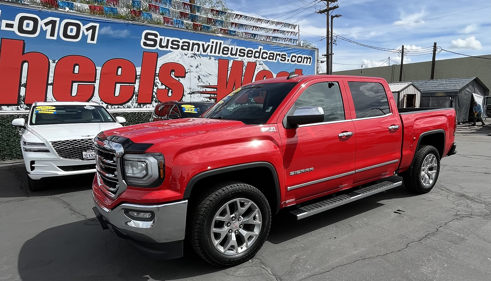 Wheels West Facebook ad: LEATHER LOADED 2018 GMC Sierra 1500 SLT 4x4!
