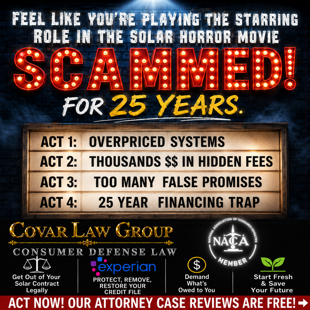 Covar Law Solar Exits Facebook ad
