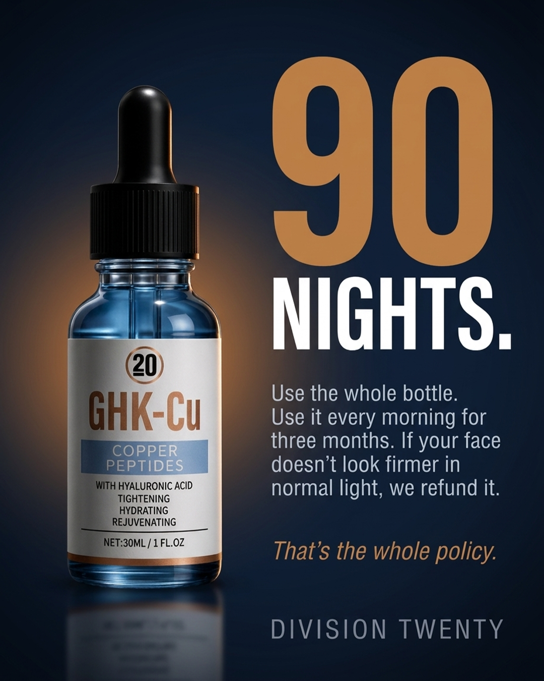 Biohacker Daily Facebook ad: 2% GHC-Cu Copper Peptide Serum