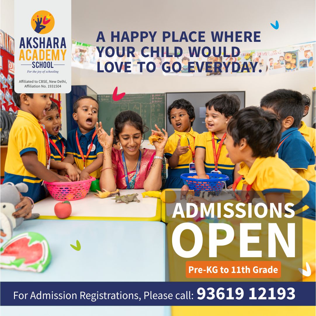 Akshara Academy Facebook ad: Looking for the best-in-class CBSE school near TVS…