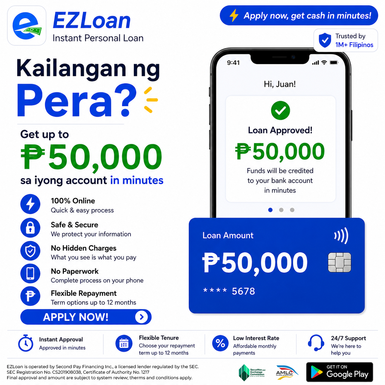 EZLoanOfficial Facebook ad: SEC-Registered Online Lending Platform