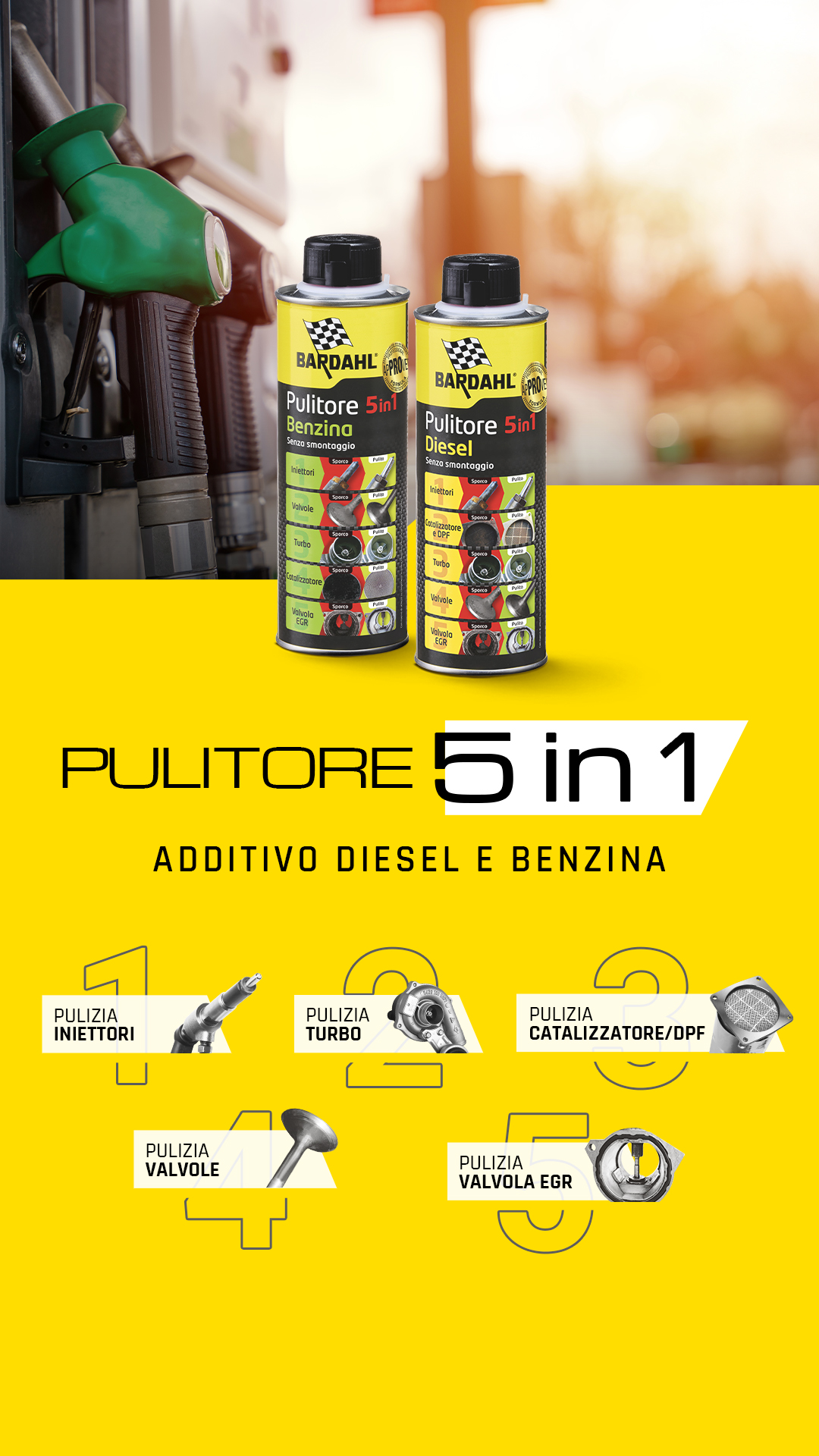 Bardahl Italia Facebook ad: PULITORE 5 IN 1 - Additivi Carburante - Bardahl Italia