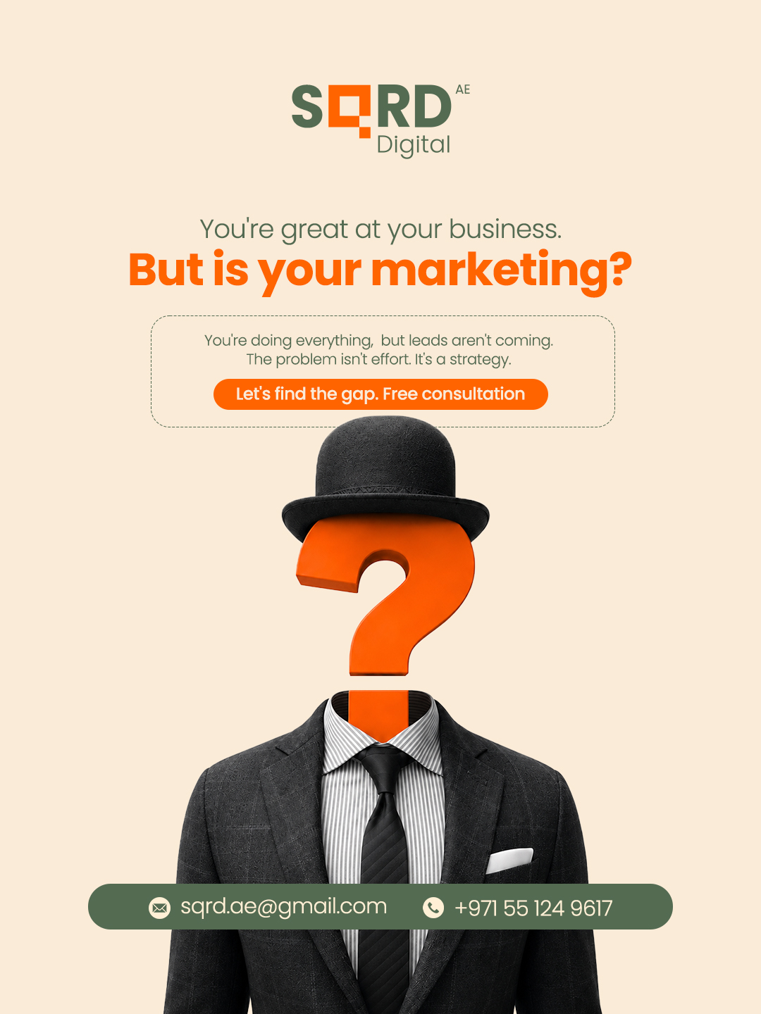 SQRD Digitalᵃᵉ Facebook ad: You're putting in the work, but the leads…