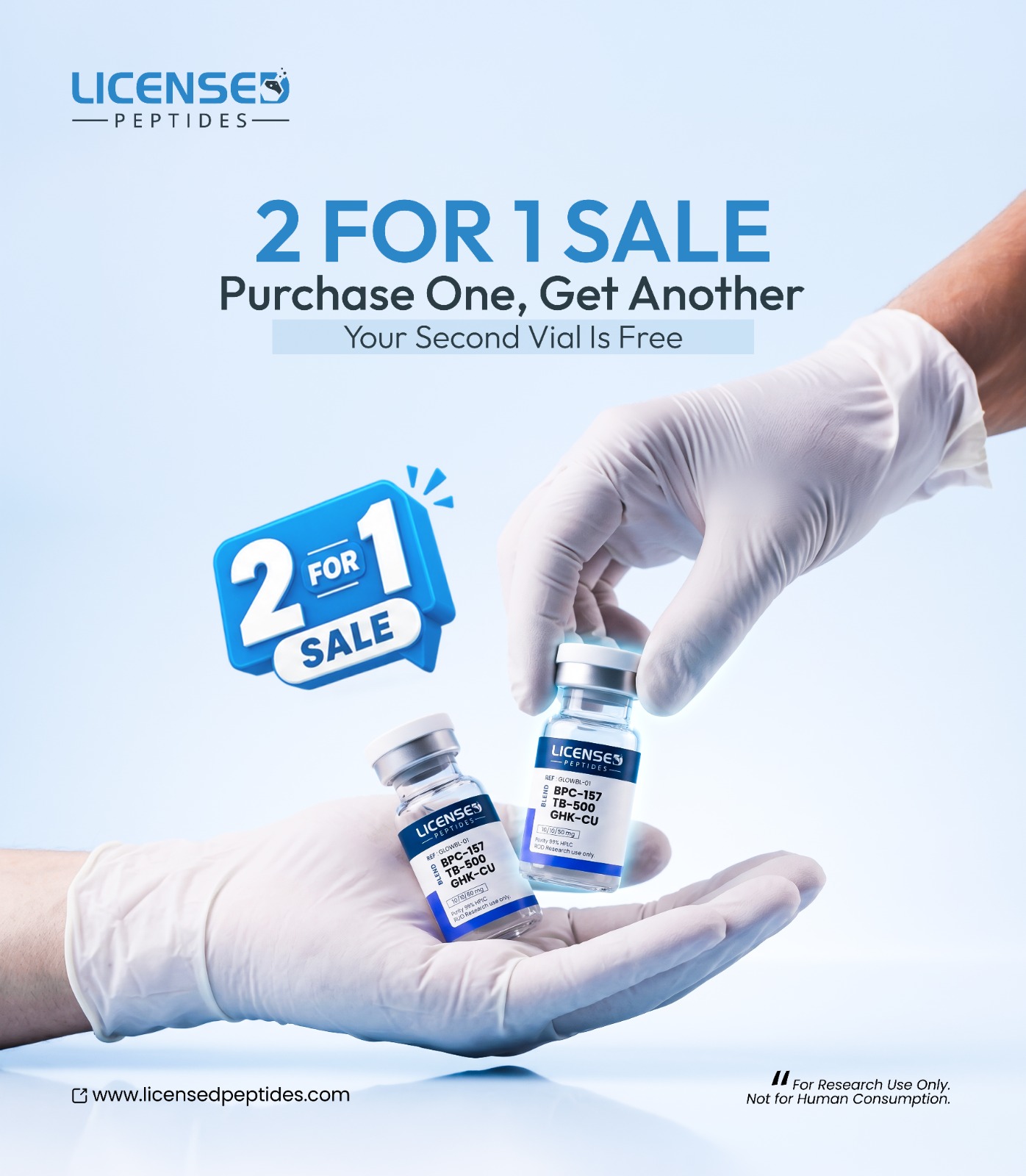 Licensed Research Peptides Facebook ad: 2 For 1 Sale Now Active For A Limited Time Only!