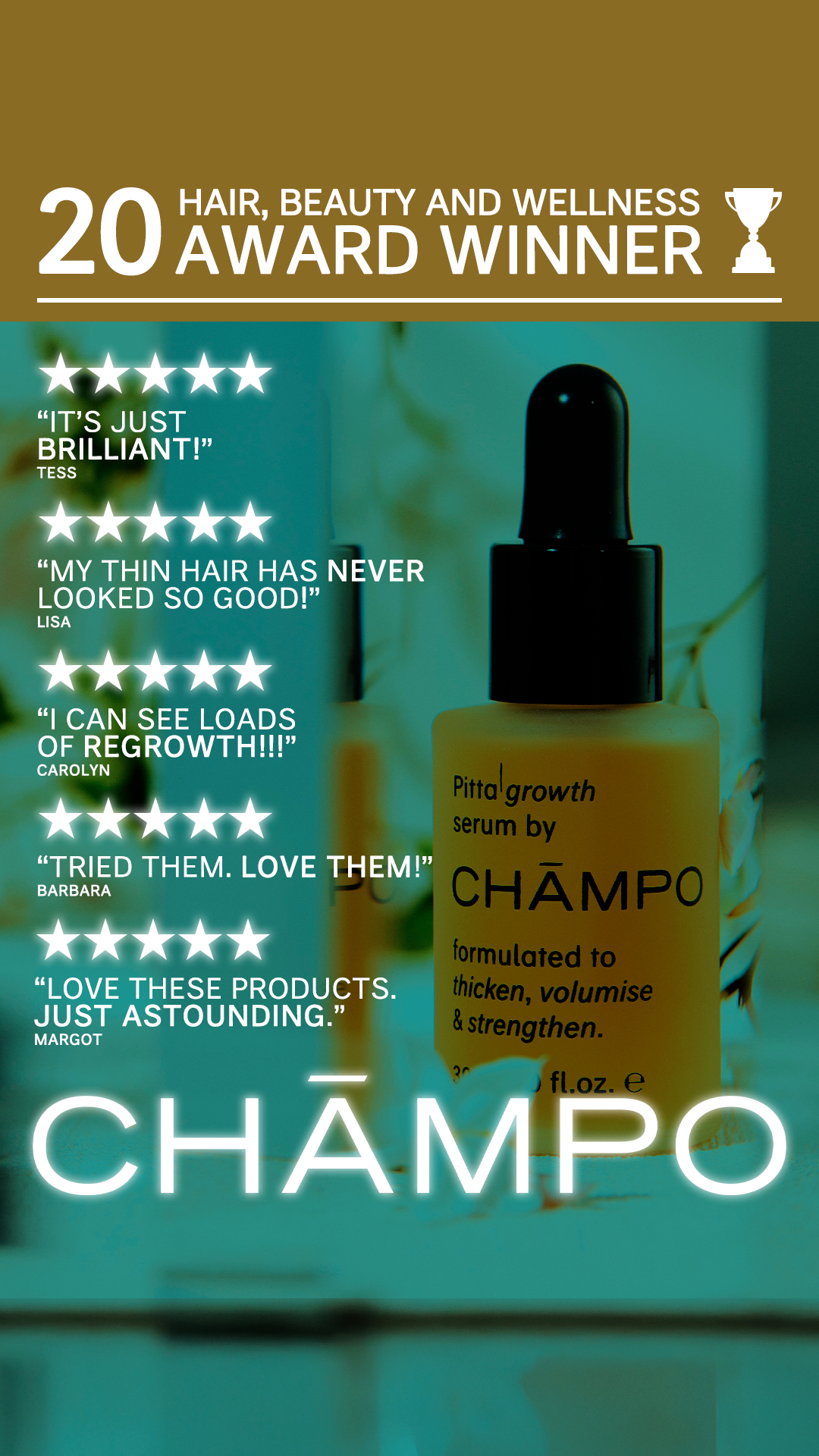 Chāmpo Haircare Facebook ad