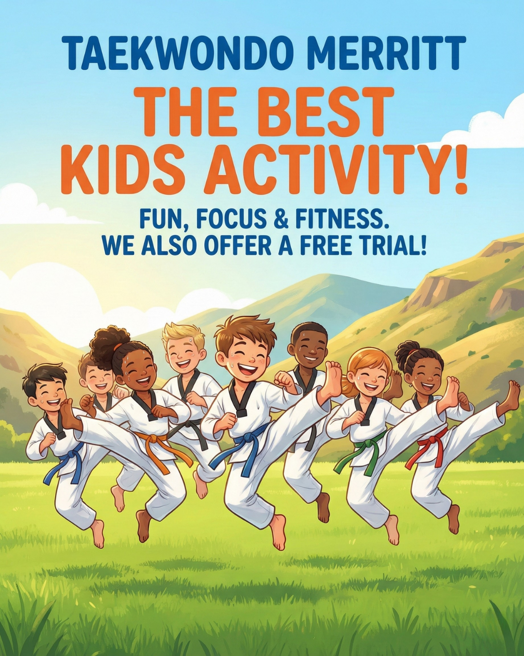Baek’s Taekwondo Academy Facebook ad: Free Kids Taekwondo Class in Merritt