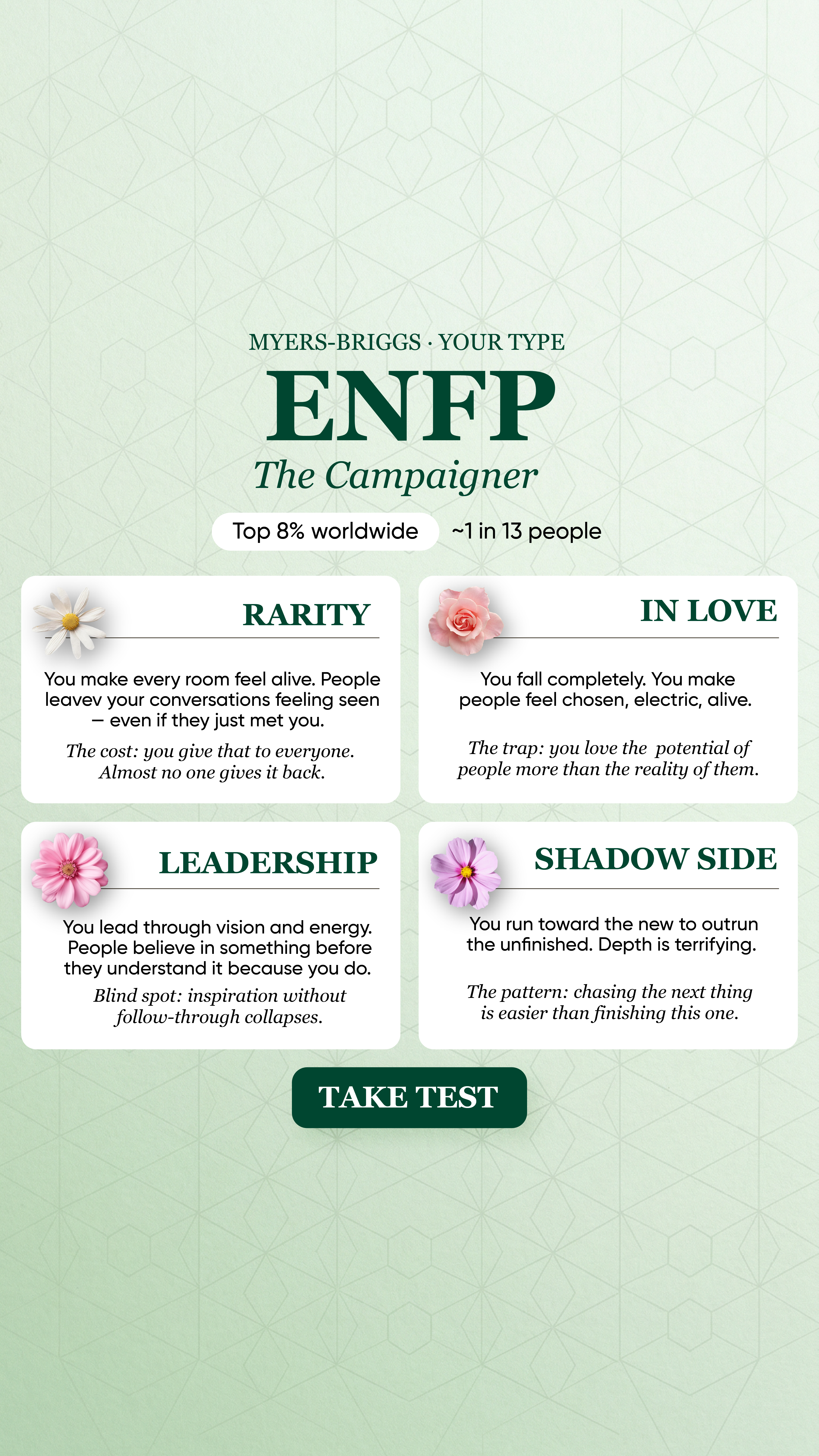 Personality Type Facebook ad