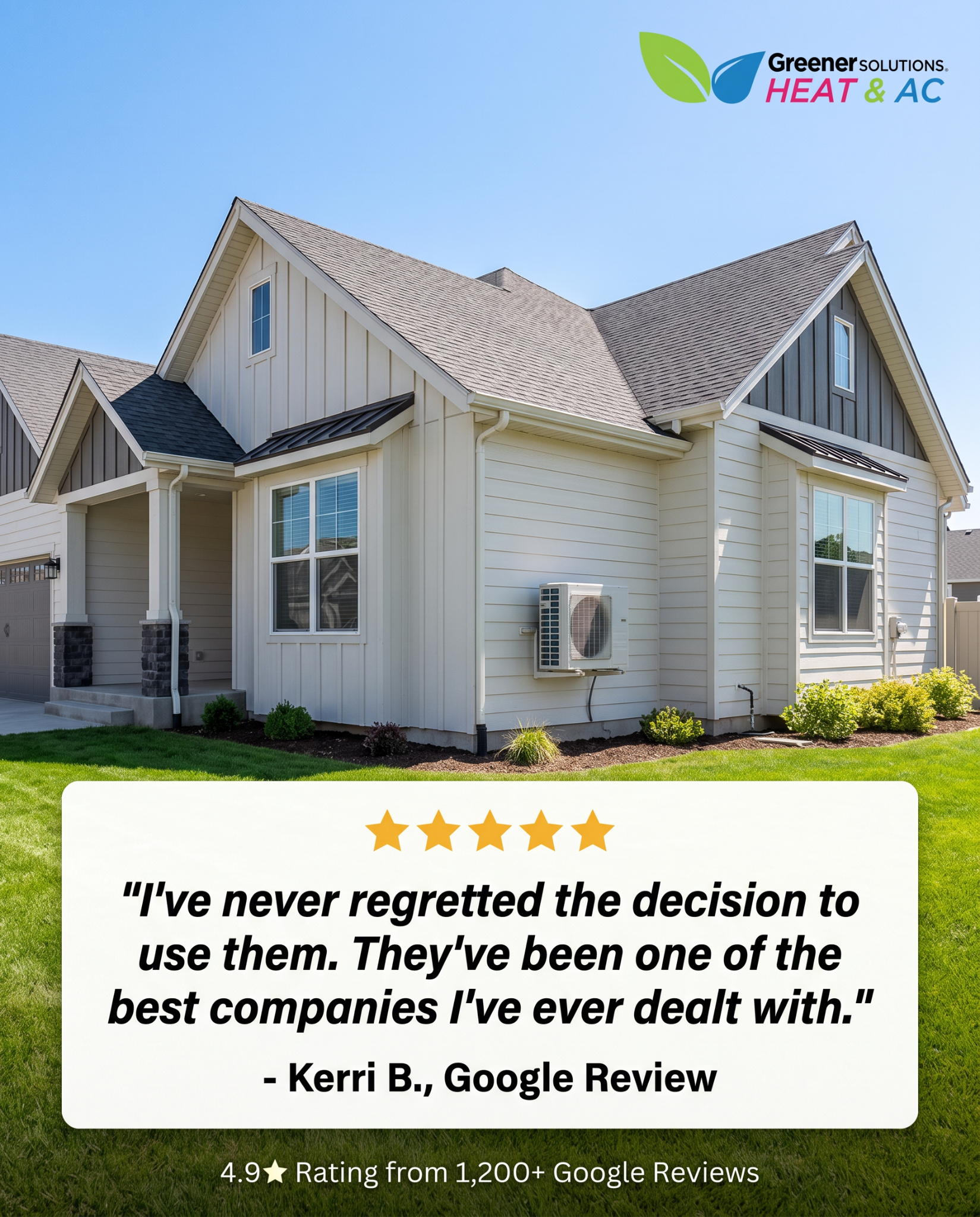Greener Solutions Heat & AC Facebook ad: Air Conditioning & HVAC Repairs and Tune-ups