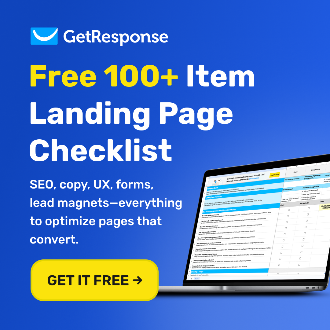 GetResponse Facebook ad: The Ultimate Landing Page Process