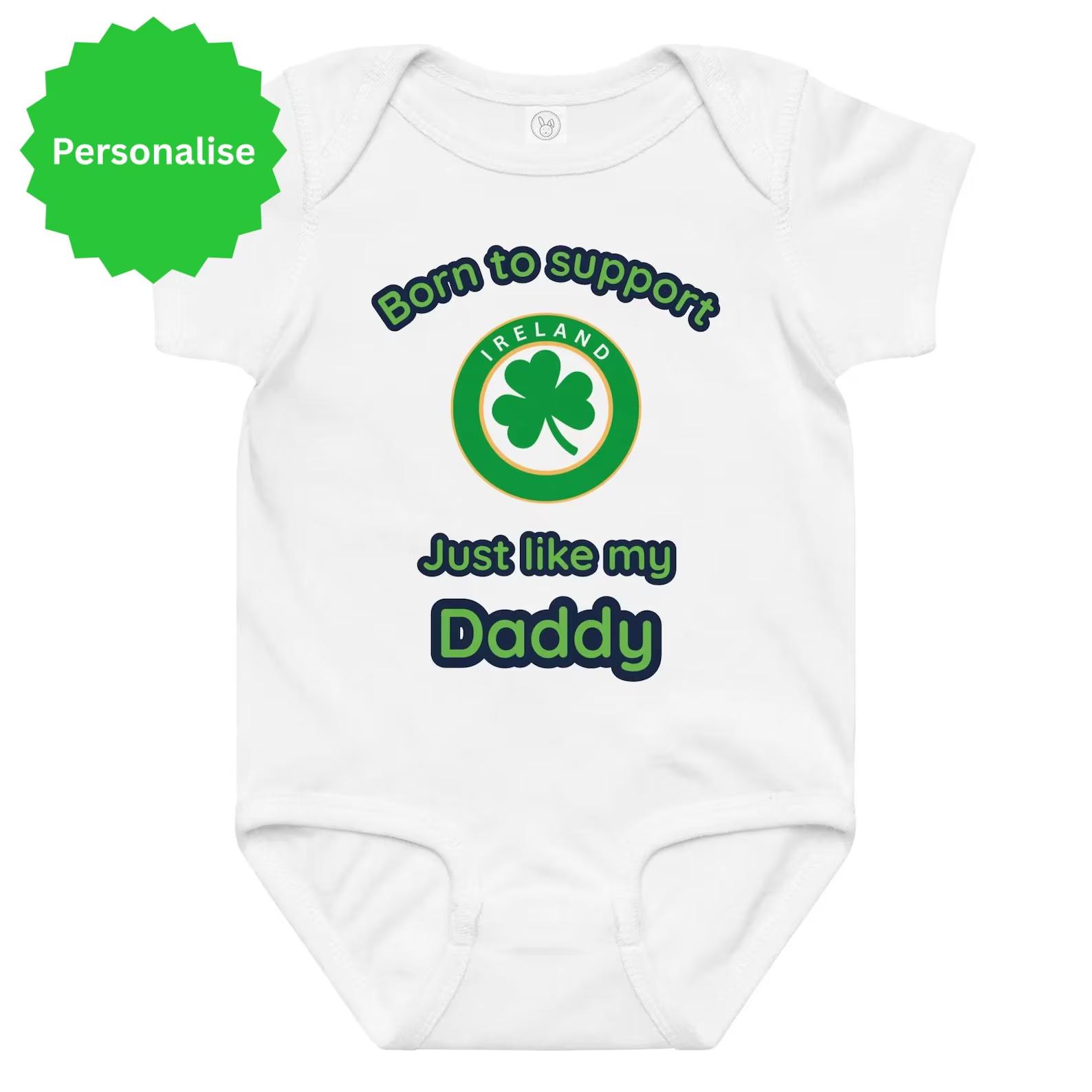 Lynch’s Irish Shop Facebook ad: Personalise - Ireland Football Baby Jersey Bodysuit |…