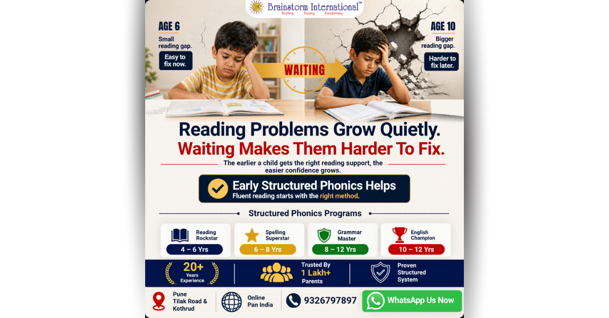 Brainstorm International - Phonics Facebook ad: Small gap today. Big problem tomorrow. Act now.